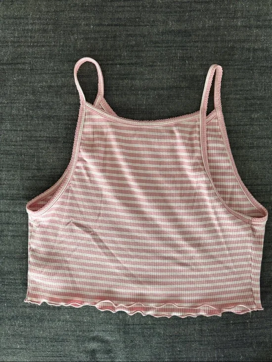 Aeropostale Pink and White Striped Ribbed Tank - Picture 3 of 3